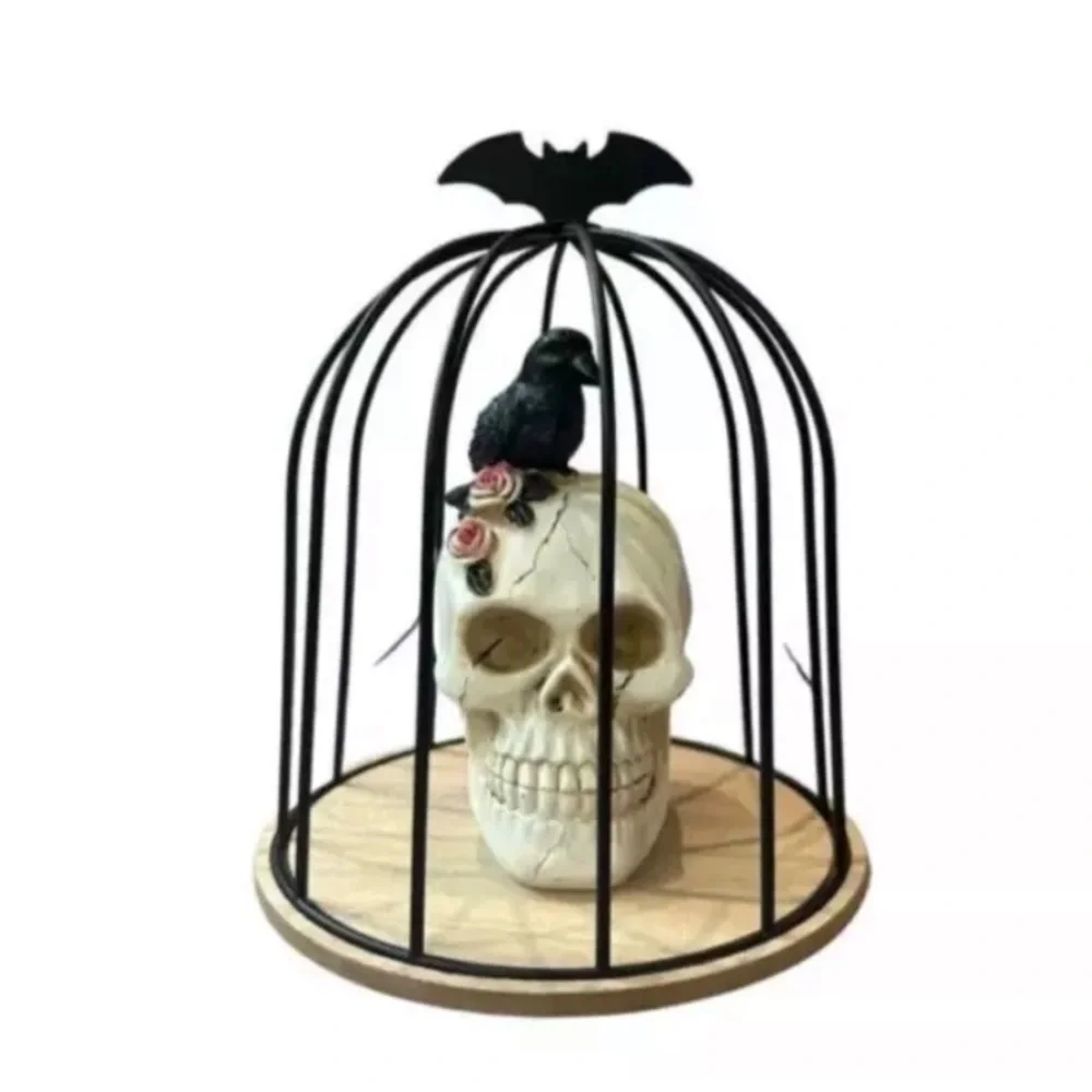 Bat Birdcage Target Bullseye Decorative Cloche Bird Metal wood decor